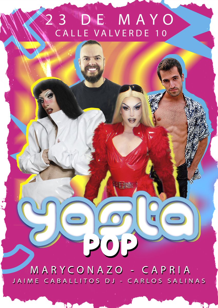 Hoy, Ya'staPOP con <a href="/OrochiGrey/">Oroshi (Dojista)</a>, <a href="/capriablack/">⭐️capria⭐️</a>, <a href="/CarlosSalinasDJ/">Carlos Salinas</a> y <a href="/jaime__rsc/">Jαime 🏳️‍🌈</a> 💅❤️

Consigue tu entrada GRATIS en nuestra web.