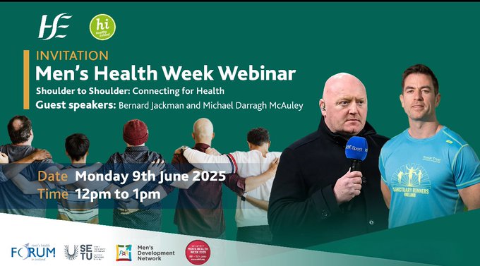 National Screening Service (@nsshse) on Twitter photo Register now for the #MensHealthWeek webinar which includes guest speakers <a href="/bernardjackman/">Bernard Jackman</a>, <a href="/MDMA_9/">Michael D Macauley š</a> and #BowelScreen patient advocate <a href="/Grogan7Joe/">Joe Grogan</a> encouraging all men to think and talk about their health in a positive way.
Register: tinyurl.com/MHW2025-webinar
#ChooseScreening Register now for the #MensHealthWeek webinar which includes guest speakers <a href="/bernardjackman/">Bernard Jackman</a>, <a href="/MDMA_9/">Michael D Macauley š</a> and #BowelScreen patient advocate <a href="/Grogan7Joe/">Joe Grogan</a> encouraging all men to think and talk about their health in a positive way.
Register: tinyurl.com/MHW2025-webinar
#ChooseScreening