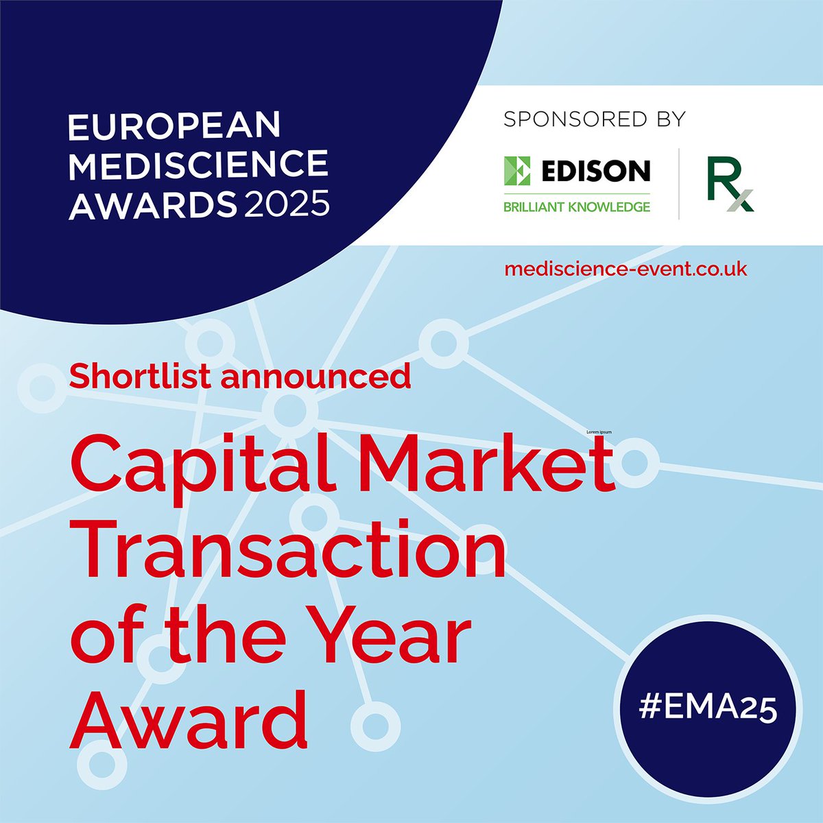 MediscienceAwards (@euromedevent) on Twitter photo Congratulations to those shortlisted for the Capital Market Transaction of the Year Award, sponsored by <a href="/SHLegal/">Stephenson Harwood</a> - they are <a href="/Bioversys/">BioVersys</a> <a href="/NewAmsPharma/">NewAmsterdam Pharma Corporation</a> Oculis, <a href="/OptimaHealth/">Optima Health (UK)</a>, Vicore Pharma and Zealand Pharma. Winner to be revealed on 12 June! #shortlist #EMA25 Congratulations to those shortlisted for the Capital Market Transaction of the Year Award, sponsored by <a href="/SHLegal/">Stephenson Harwood</a> - they are <a href="/Bioversys/">BioVersys</a> <a href="/NewAmsPharma/">NewAmsterdam Pharma Corporation</a> Oculis, <a href="/OptimaHealth/">Optima Health (UK)</a>, Vicore Pharma and Zealand Pharma. Winner to be revealed on 12 June! #shortlist #EMA25