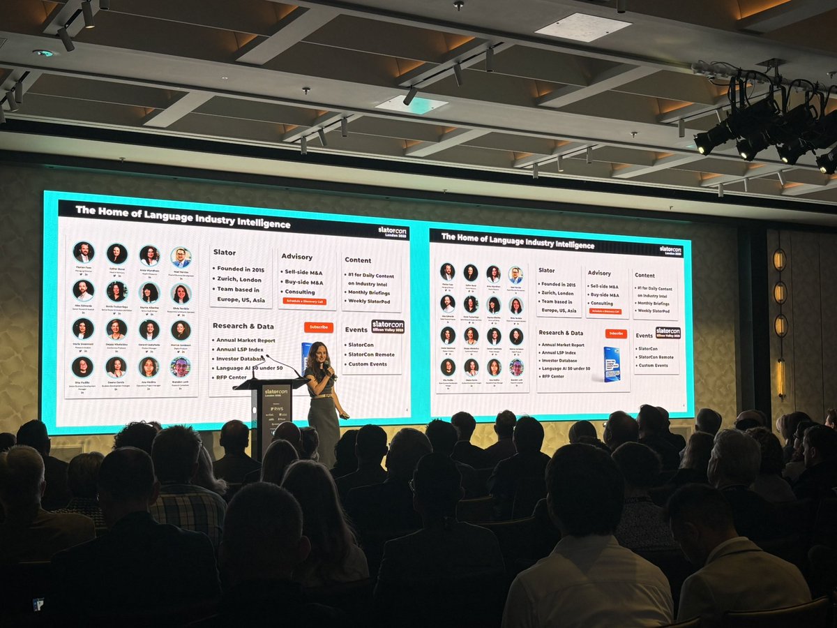 slatornews's tweet image. And we’re live from #SlatorCon London 2025! 🇬🇧

Stay tuned for live insights, speaker highlights, and key takeaways ✨ throughout the day.

 #SlatorConLDN25 #LanguageIndustry #LanguageAI #Translation #Localization #Tech #AI
