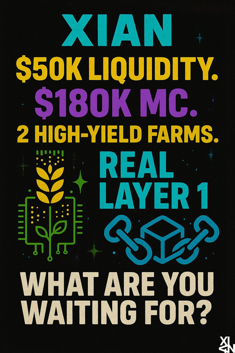 Xian_Network's tweet photo. $XIAN: ~$50K in liquidity across https://t.co/HK5F1fE2N1 + Raydium
for a ~$180K MC Layer 1 Blockchain

Plus — 2 high-yield farms live right now.

Low cap. Real tech. Real rewards.

#HiddenGem #XIAN #PYTHON #PYTHONBLOCKCHAIN https://t.co/OwIKdAX4Pz