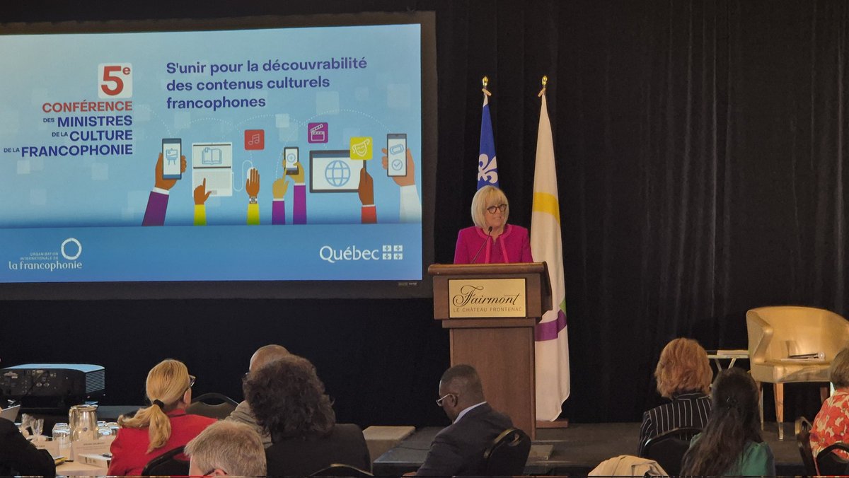 La Francophonie (@oifrancophonie) on Twitter photo En ouverture de la #CMCF25, l’Administratrice de l’OIF <a href="/Sthilairec/">Caroline St-Hilaire</a> rappelle l’engagement de la #Francophonie en faveur de la culture, levier d’unité et d’intégration.
Elle met en lumière les actions menées par l’OIF pour soutenir la création, la diffusion et la #découvrabilité En ouverture de la #CMCF25, l’Administratrice de l’OIF <a href="/Sthilairec/">Caroline St-Hilaire</a> rappelle l’engagement de la #Francophonie en faveur de la culture, levier d’unité et d’intégration.
Elle met en lumière les actions menées par l’OIF pour soutenir la création, la diffusion et la #découvrabilité