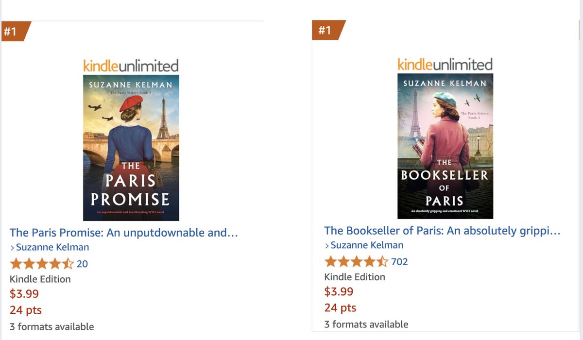 Suzanne Kelman (@suzkelman) on Twitter photo β¨Double #1!β¨I'm beyond thrilled to share that The Paris Promise and The Bookseller of Paris are BOTH #1 on Amazon right now! π
Thank you from the bottom of my heart to every single reader. Your reviews, messages, and support mean the world to me.
#TheParisPromise <a href="/bookouture/">bookouture</a> β¨Double #1!β¨I'm beyond thrilled to share that The Paris Promise and The Bookseller of Paris are BOTH #1 on Amazon right now! π
Thank you from the bottom of my heart to every single reader. Your reviews, messages, and support mean the world to me.
#TheParisPromise <a href="/bookouture/">bookouture</a>