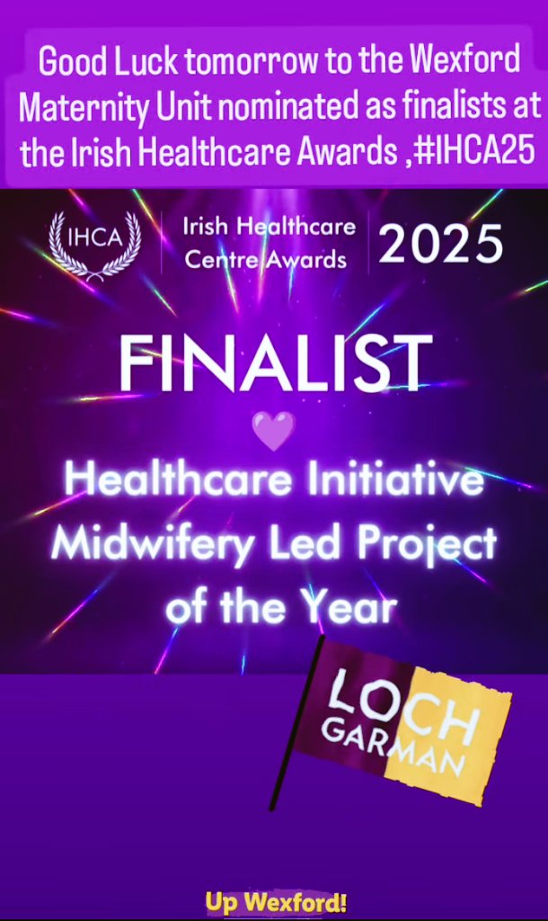 Good luck to Wexford Maternity Unit <a href="/WexGenHosp/">Wexford General Hospital</a> tonight at the #IHCA &amp; Congratulations to all Finalists