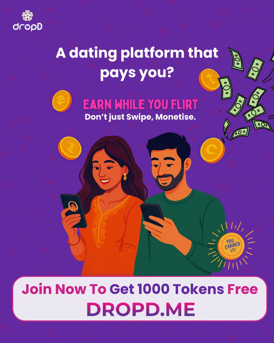 dropd_me's tweet photo. A dating platform that pays you?

Don't just swipe, now you can monetise !!

Find that special someone! And earn while you flirt too. 

A platform that meets your safety, interest, and heart, so Sign Up at https://t.co/1sVb5nhfV9 Now!

#dropdnetwork
#dating #love #datingwebsite https://t.co/OpoRmmXT19