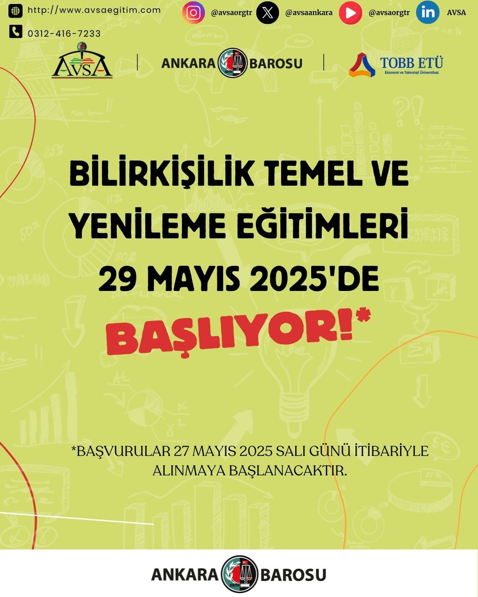Bilirkişilik Temel ve Yenileme eğitimleri 29 Mayıs 2025'de başlıyor.
Başvurular 27 Mayıs 2025 Salı günü itibariyle alınmaya başlanacaktır.
Güncel duyurular için takip etmeyi unutmayın!
<a href="/ankarabarosu/">Ankara Barosu</a> <a href="/muskoroglu/">Av. Mustafa Köroğlu</a> <a href="/basaksonmez/">başak</a>
