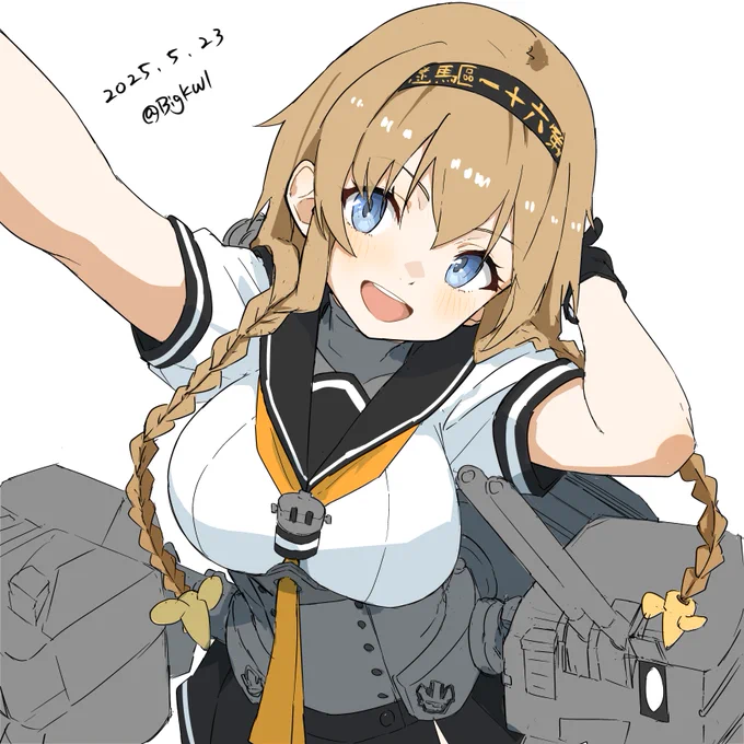 照月#艦これ版深夜の真剣お絵描き60分一本勝負 #艦これ版真剣お絵描き60分一本勝負_20250523 