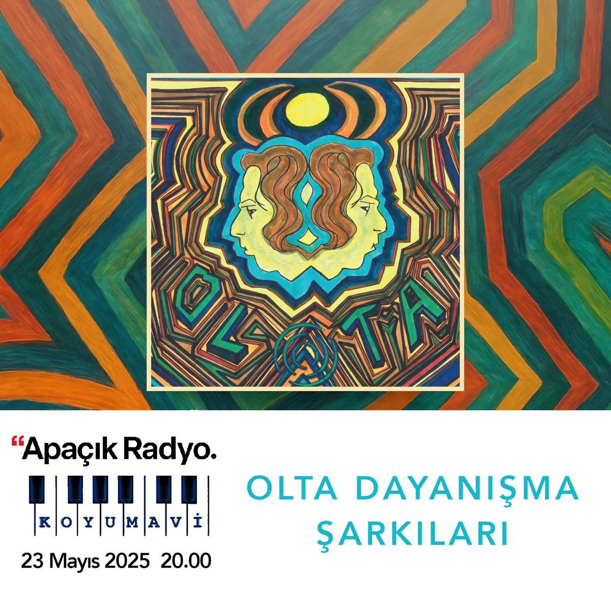 Peyk, İsimsiz Orkestra, Metin Önderoğlu, No Land, Barış Bölükbaşı, Feridun Düzağaç, Alp Yenier, Cenk Taner, Veys Çolak, Damla Terzioğlu, Alles, Barış Çapkın, Şenay Ocak Trio, Teoman, Gülay Sezer 20.00'de Apaçık Radyo Koyu Mavi'de. 
Afiş: Feramuz (Karga) Piroğlu Olta 17 kapağından