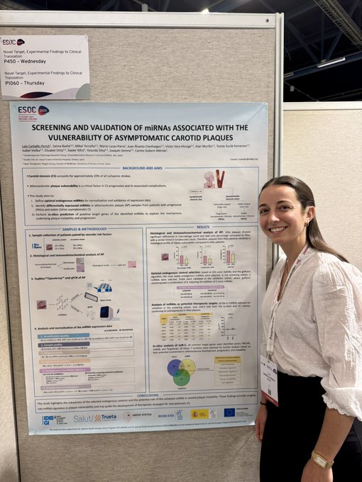 Ricors-Ictus (@ricors_ictus) on Twitter photo El póster de Laia Carballo Perich de <a href="/idibgi/">IDIBGI Institut d'Investigació Biomèdica de Girona</a> <a href="/htrueta/">Hospital Trueta</a> es un estudio de cribado y validación de microRNAs asociados con la vulnerabilidad de placas de ateroma asintomáticas.
#ESOC2025 #RICORSICTUS El póster de Laia Carballo Perich de <a href="/idibgi/">IDIBGI Institut d'Investigació Biomèdica de Girona</a> <a href="/htrueta/">Hospital Trueta</a> es un estudio de cribado y validación de microRNAs asociados con la vulnerabilidad de placas de ateroma asintomáticas.
#ESOC2025 #RICORSICTUS