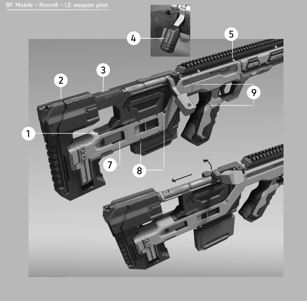 bf_archival's tweet photo. Battlefield Mobile - unused weapon art by Nicholas Kiripolsky. Love the Bad Company reference :) https://t.co/fLbGx8QA6O