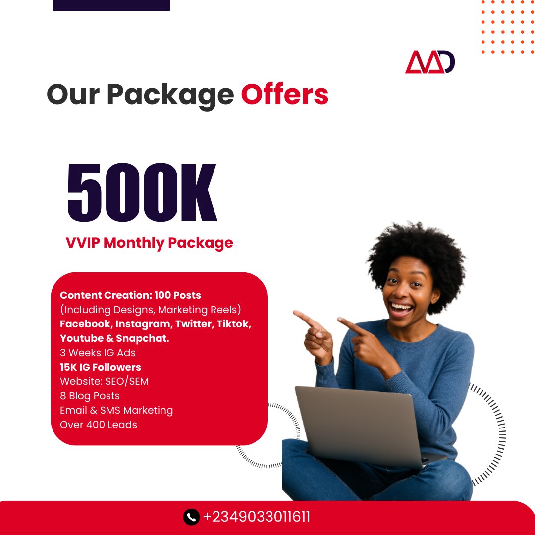 AvadConsult's tweet photo. Grow your Business with us. 

Check out our packages 

#Socialmedia #marketing #Ads https://t.co/ZOMFNxTExv
