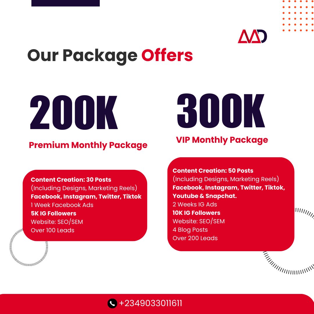 AvadConsult's tweet photo. Grow your Business with us. 

Check out our packages 

#Socialmedia #marketing #Ads https://t.co/ZOMFNxTExv