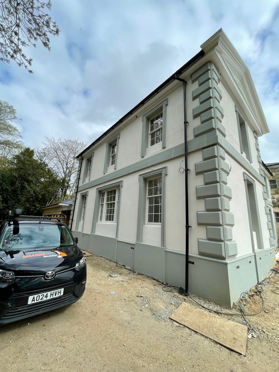 OrangeFoxEl's tweet photo. Wow, our engineers are really showing off their creative side with this amazing photo of the Grade II listed Former Rectory extension! The countryside views are just breathtaking. 

#historicpreservation #beautifulviews #electricians https://t.co/tJDa5xP2vS