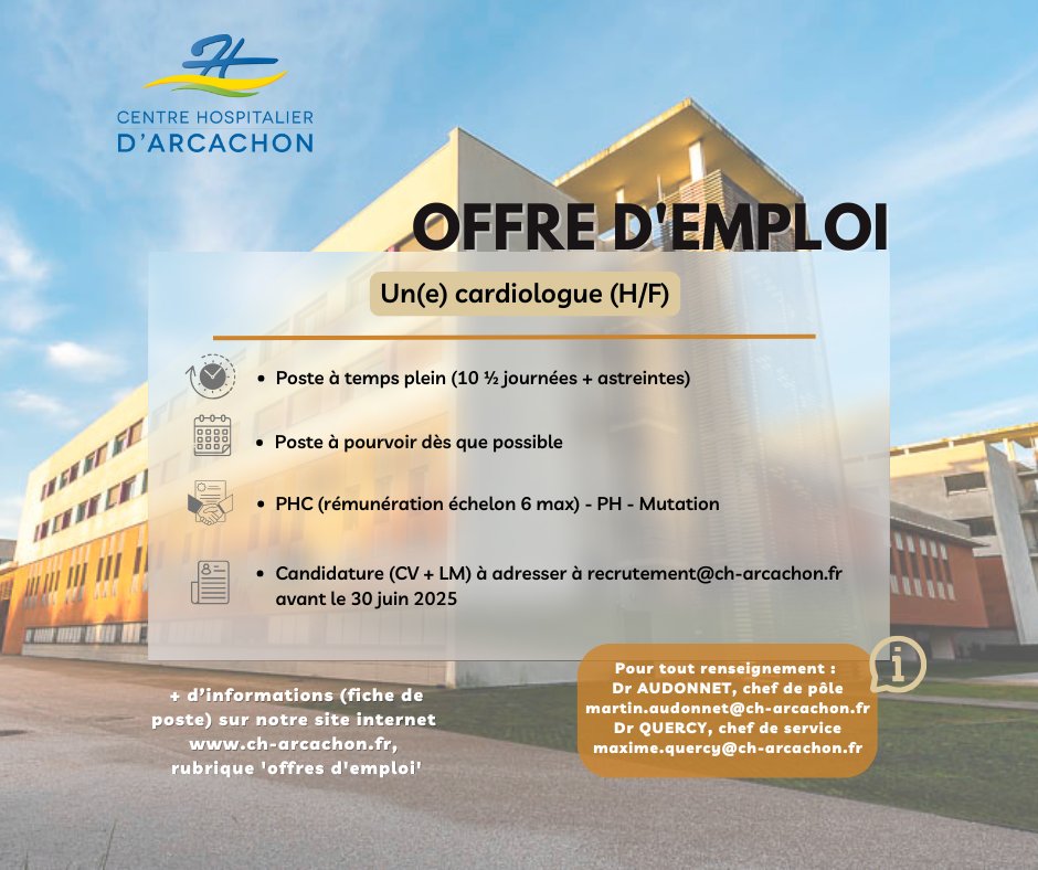 [𝙊𝙁𝙁𝙍𝙀 𝘿'𝙀𝙈𝙋𝙇𝙊𝙄] #OffreEmploi #offreemploi #bassinarcachon #charcachon