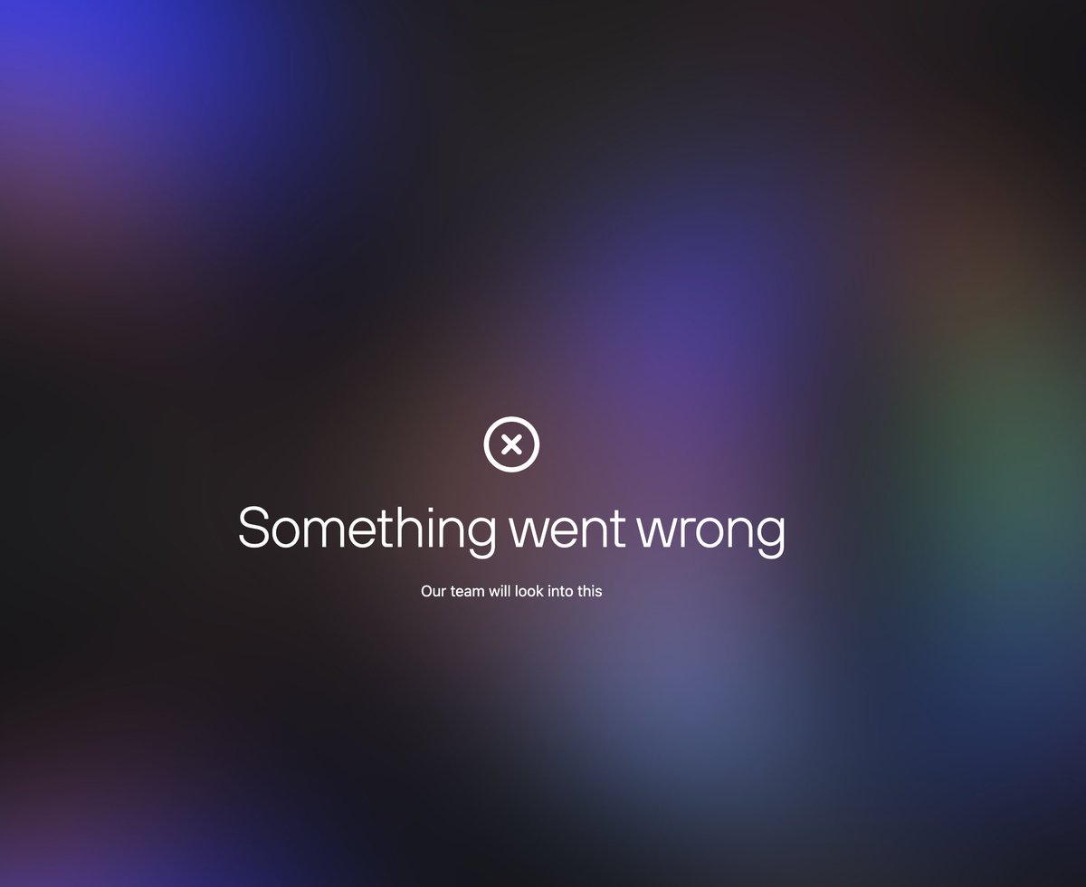 Alex_Asher_'s tweet photo. @mathemagic1an @codegen Excited to try it @mathemagic1an but getting this lovely looking error screen on signup :( - unable to join slack community either to report (goes to your internal slack) https://t.co/dfJBFQD4NW