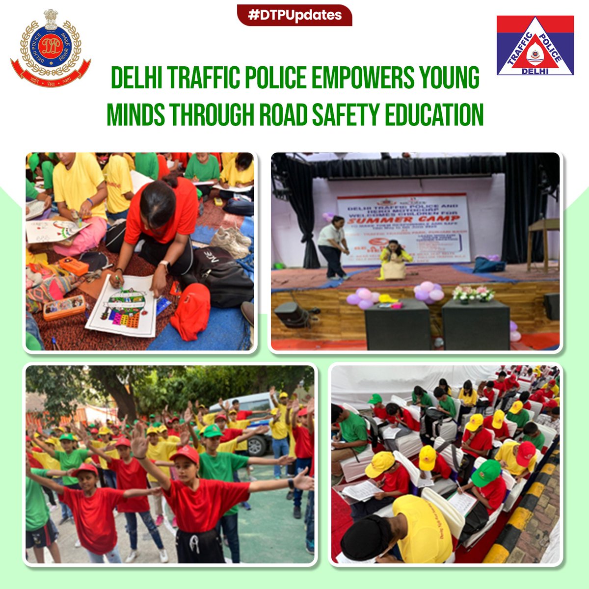 On Day 4 of the Road Safety Awareness Summer Camp 2025, Delhi Traffic Police engaged around 400 students from Classes 6–12 through interactive activities like traffic drills, CPR training, quizzes and Nukkad Natak.

The camp, held across four Traffic Training Parks, blended