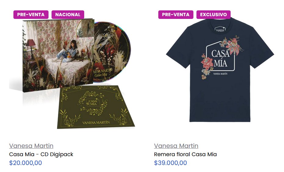 Vero Willy Fog 💐 (@verov1974) on Twitter photo 📣 ARGENTINA 🇦🇷
¡Tenemos venta de disco y remera en el página oficial de Universal!
🔗 Enlace: umusicstore.com.ar/collections/va…
Gracias, <a href="/UMArgentina/">Universal Music Argentina</a>
Esperamos tener pronto a nuestra querida <a href="/vanesamartin_/">Vanesa Martin</a> en nuestro país.
¡Y que nos regalen una firma de discos!
#CasaMía 📣 ARGENTINA 🇦🇷
¡Tenemos venta de disco y remera en el página oficial de Universal!
🔗 Enlace: umusicstore.com.ar/collections/va…
Gracias, <a href="/UMArgentina/">Universal Music Argentina</a>
Esperamos tener pronto a nuestra querida <a href="/vanesamartin_/">Vanesa Martin</a> en nuestro país.
¡Y que nos regalen una firma de discos!
#CasaMía