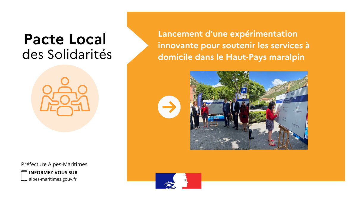 Préfet des Alpes-Maritimes🇫🇷 (@prefet06) on Twitter photo Lancement d'une expérimentation innovante pour soutenir les services à domicile dans le Haut-Pays maralpin
Aujourd’hui, à Puget-Théniers, en présence de <a href="/JBensedira/">Jehane BENSEDIRA</a>, sous-préfète en charge de la politique de la ville et des politiques sociales à la préfecture des Lancement d'une expérimentation innovante pour soutenir les services à domicile dans le Haut-Pays maralpin
Aujourd’hui, à Puget-Théniers, en présence de <a href="/JBensedira/">Jehane BENSEDIRA</a>, sous-préfète en charge de la politique de la ville et des politiques sociales à la préfecture des