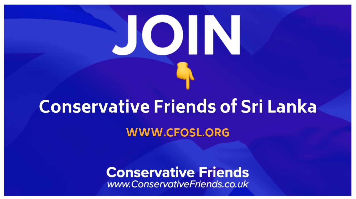 🇱🇰🤝💙 Join Conservative Friends of Sri Lanka and connect with like-minded conservatives who support UK-Sri Lanka relations and the Sri Lankan community. 🤝🙌🏻 #ConservativeFriendsofSriLanka #ConservativeValues #UKSriLankaRelations 🇬🇧🤝🇱🇰 @cfsrilanka