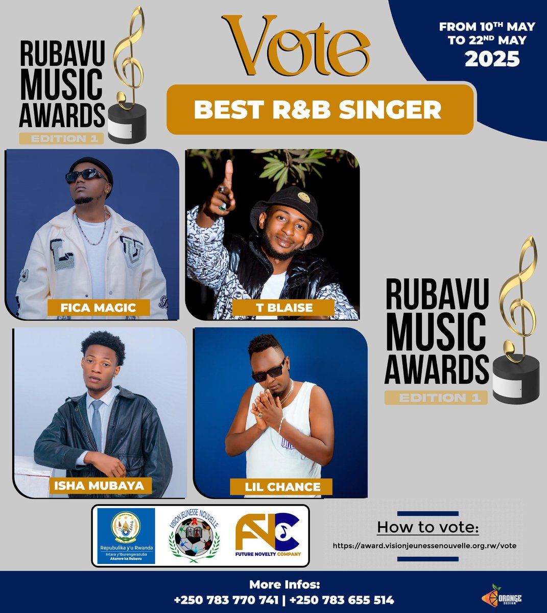 Rubavu muriteguye??
Kubufatanye na <a href="/visionjeunesse2/">Vision Jeunesse Nouvelle</a>
Ejo duhurire muri Kivu Intare Arena muri Rubavu Music Awards &amp; Talent Detection — aho impano nshya zizigaragaza n’ibyamamare bikadususurutsa. 
<a href="/RubavuDistrict/">Rubavu District</a>
<a href="/RwandaYouthArts/">Ministry of Youth and Arts | Rwanda</a>
#VJNPromotes #talentdetection #rubavumusicawards