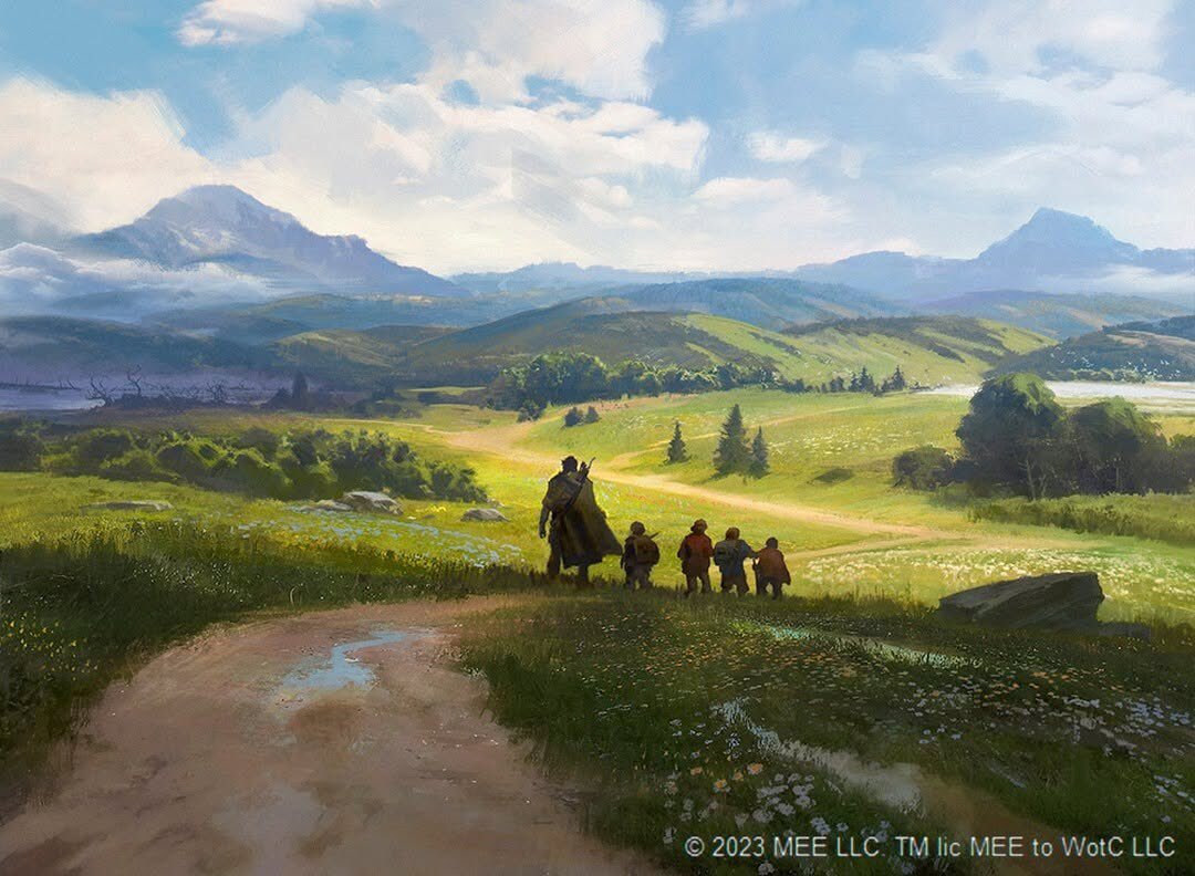 SeanMac67914982's tweet photo. Strider with Hobbits by Leonardo Borazio https://t.co/nLNaE7Fs83