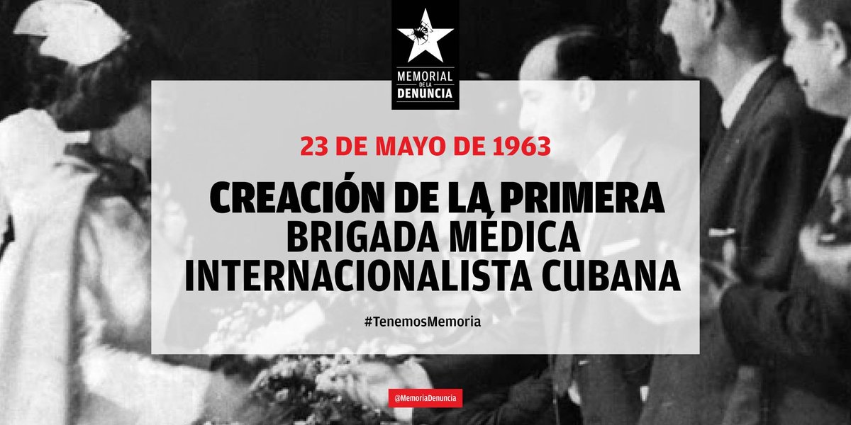 🥼El 23/5/1963, es enviada a Argelia una brigada médica, y así comienza la hermosa página de la colaboración internacional cubana en la esfera de la salud, la cual se ha multiplicado a lo largo de los años. El Ejército de Batas Blancas ha dejado una huella que nunca se borrará.