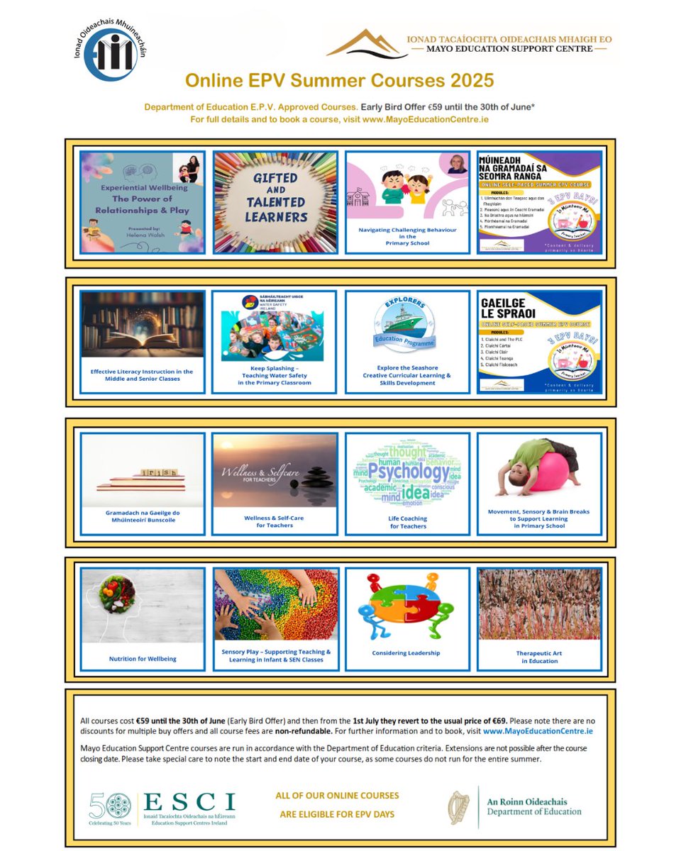 Monaghan EC (@monaghanec) on Twitter photo ☀️EPV Online Summer Courses☀️Click to book➡️elearning.mayoeducationcentre.ie
<a href="/EdCentreMayo/">Mayo Education Support Centre</a> ☀️EPV Online Summer Courses☀️Click to book➡️elearning.mayoeducationcentre.ie
<a href="/EdCentreMayo/">Mayo Education Support Centre</a>