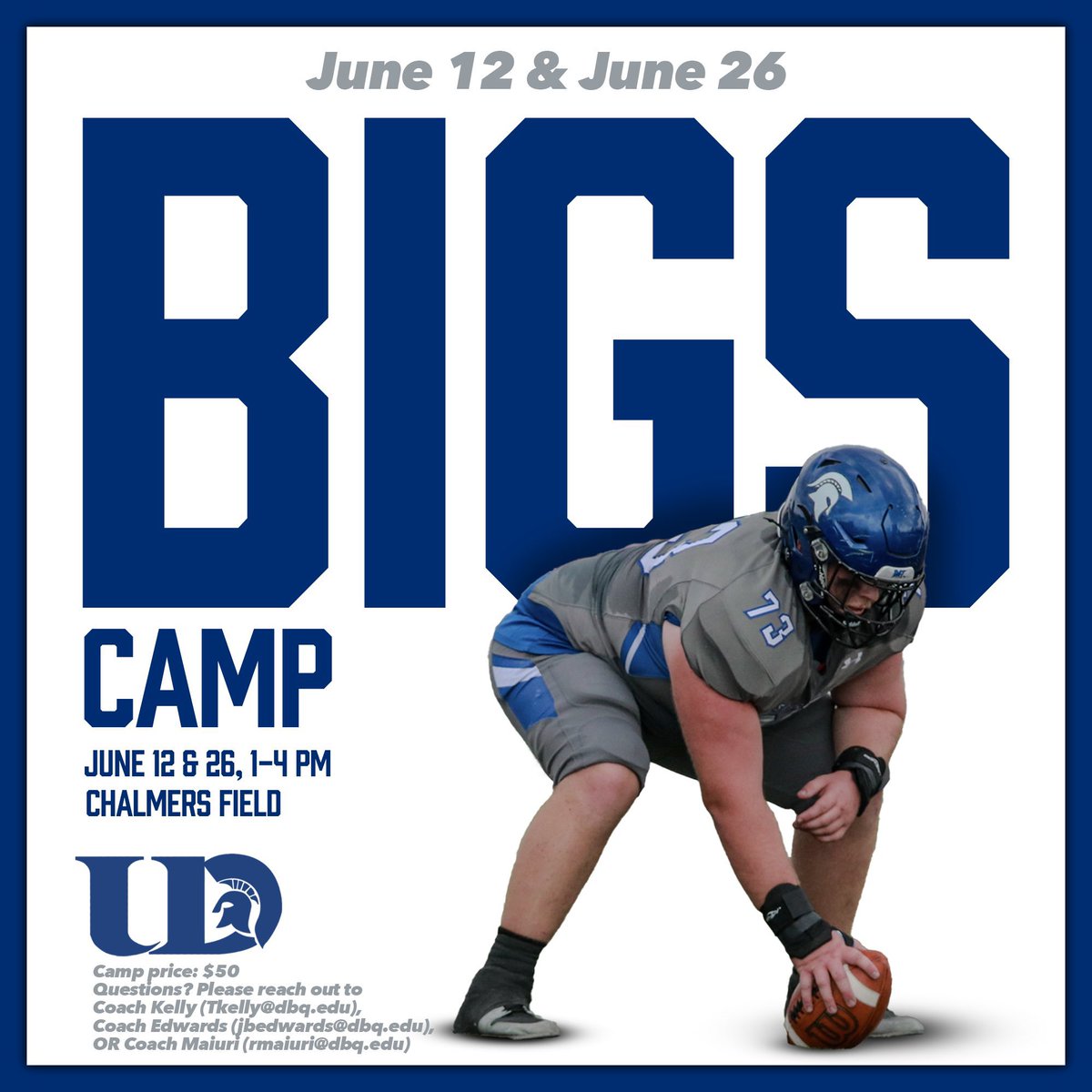 Coach___Kelly's tweet image. Juiced up for our camps this summer! Come get evaluated by our staff, compete against top high school talent from the Midwest, &amp;amp; get a chance to check out campus!! 

Sign up now:

udfootballcamps.com

#DAT