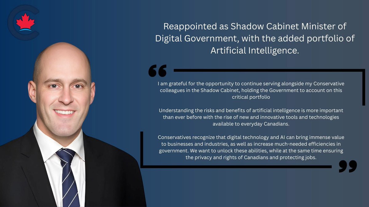Having been reappointed as the Shadow Minister of Digital Government, with the added portfolio of Artificial Intelligence, I am grateful for the opportunity to continue serving alongside my Conservative colleagues in the Shadow Cabinet