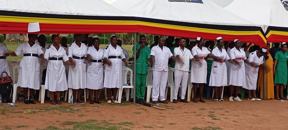 GovtKumi's tweet photo. The Vice President @jessica_alupo joined the nurses of Uganda at Kumi Boma grounds to celebrate International nurses, thanks 2 @GovUganda 4 recognizing the role nurses play in delivery of healthcare in Uganda, in attendance is @DianaAtwine  the PS at @MinofHealthUG .@UNMC_Ug https://t.co/L6jKyLc0cb
