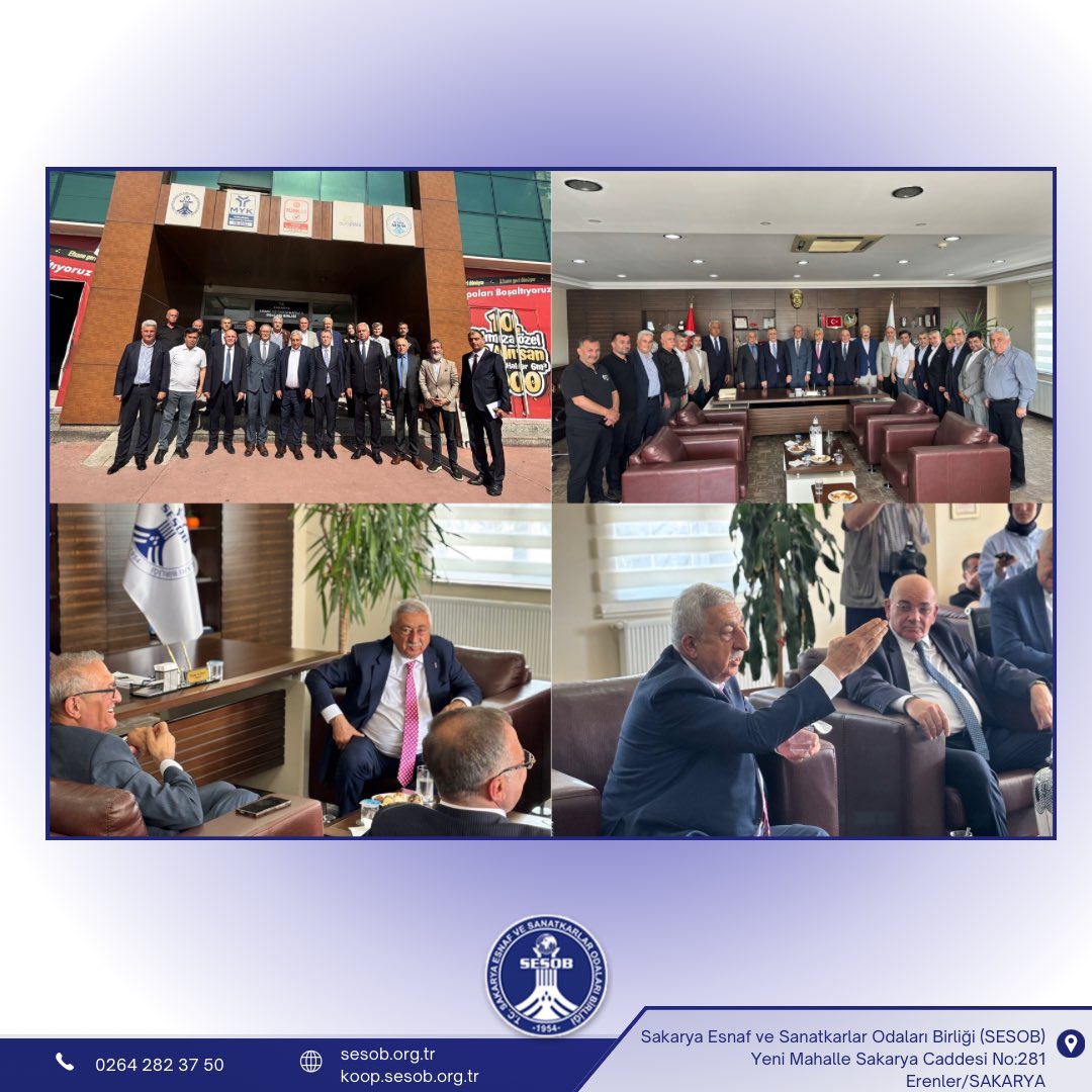 Türkiye Esnaf ve Sanatkarları Konfederasyonu (TESK) Genel Başkanı Sayın Bendevi PALANDÖKEN ve ekibi Birliğimizi ziyarette bulunmuştur. Kendilerine nazik ziyaretlerinden dolayı teşekkür ediyoruz.