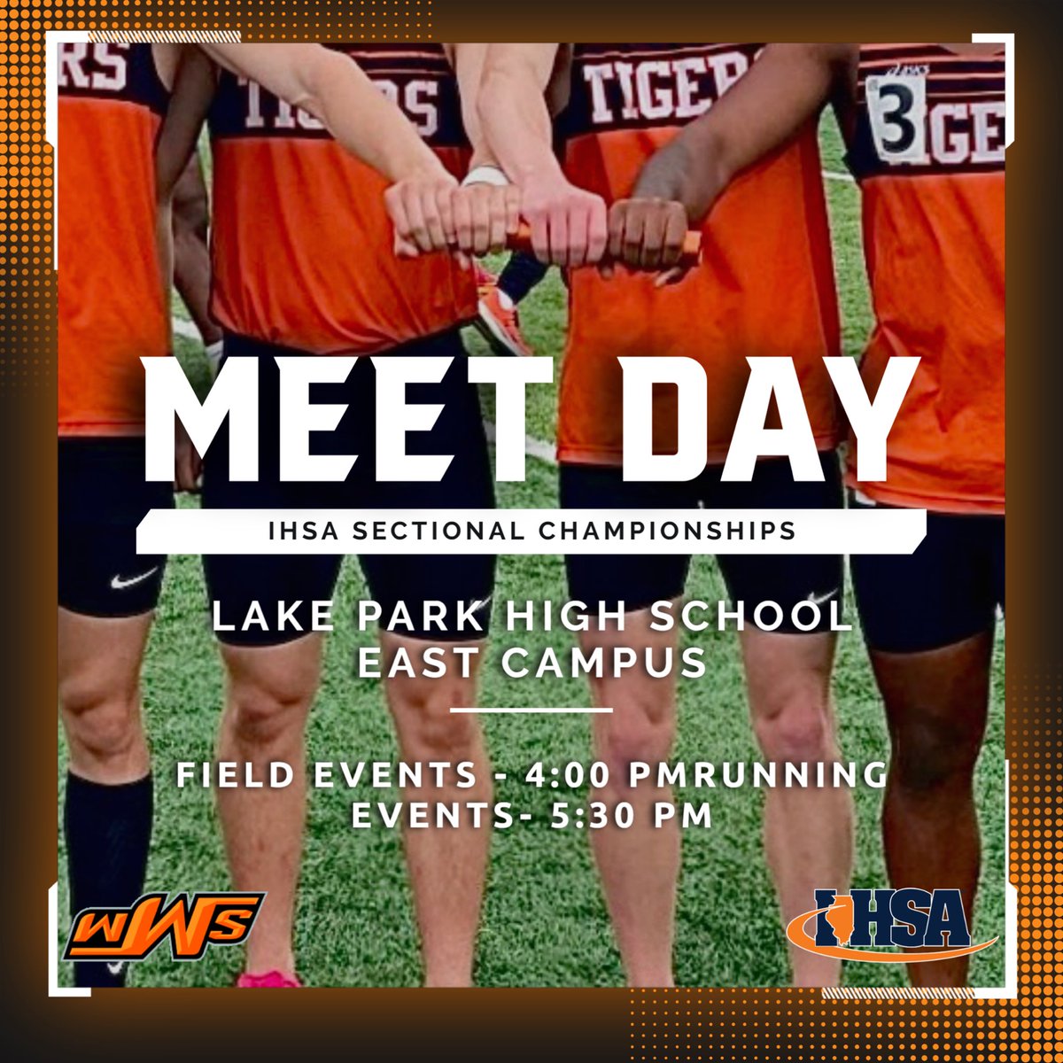 WWS Boys Track (@wwsbtf) on Twitter photo 🏆 MEETDAY 🏆
🏆 IHSA Sectional Championships
🏟️ Lake Park HS-East Campus
📍Roselle, IL
🕚 Field-4:00pm | Running-5:30pm
📊 live.pttiming.com/?mid=7994
ℹ️ sites.google.com/cusd200.org/ti… <a href="/WWSathletics/">WWS Athletics</a> <a href="/CamposLorie/">Lorie Campos</a> <a href="/CUSD200/">CUSD 200 #YourCommunitySchools</a> <a href="/wwstiming/">WWS Timing</a> <a href="/tigerxctf/">WWS Girls XC and TF</a> 🏆 MEETDAY 🏆
🏆 IHSA Sectional Championships
🏟️ Lake Park HS-East Campus
📍Roselle, IL
🕚 Field-4:00pm | Running-5:30pm
📊 live.pttiming.com/?mid=7994
ℹ️ sites.google.com/cusd200.org/ti… <a href="/WWSathletics/">WWS Athletics</a> <a href="/CamposLorie/">Lorie Campos</a> <a href="/CUSD200/">CUSD 200 #YourCommunitySchools</a> <a href="/wwstiming/">WWS Timing</a> <a href="/tigerxctf/">WWS Girls XC and TF</a>