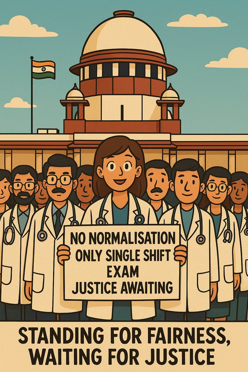 SSSTeja21's tweet image. #NEETPG2025 &quot;Justice Awaiting&quot; ,Case hearing to be expected on 26th May 2025.
&quot;Normalisation is as abnormal technique&quot;
A single shift #NEETPG with answer key is fair and transparent method.

&quot;Don&apos;t kill the hope of aspirants&quot;

@DrDhruvchauhan
@drlakshyamittal 
@ShashiTharoor