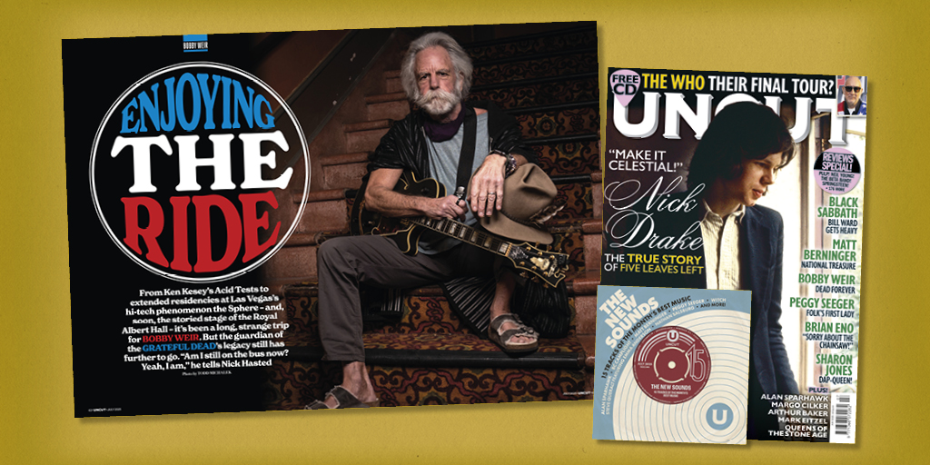 Uncut Magazine (@uncutmagazine) on Twitter photo From Ken Keseyās Acid Tests to the Sphere ā itās been a long, strange trip for <a href="/BobWeir/">Bobby Weir</a>.
But the guardian of the <a href="/GratefulDead/">Grateful Dead</a>' s legacy still has further to go.
āAm I still on the bus now? Yeah, I am,ā he tells us.
Read more in the new <a href="/uncutmagazine/">Uncut Magazine</a> - in shops now. From Ken Keseyās Acid Tests to the Sphere ā itās been a long, strange trip for <a href="/BobWeir/">Bobby Weir</a>.
But the guardian of the <a href="/GratefulDead/">Grateful Dead</a>' s legacy still has further to go.
āAm I still on the bus now? Yeah, I am,ā he tells us.
Read more in the new <a href="/uncutmagazine/">Uncut Magazine</a> - in shops now.