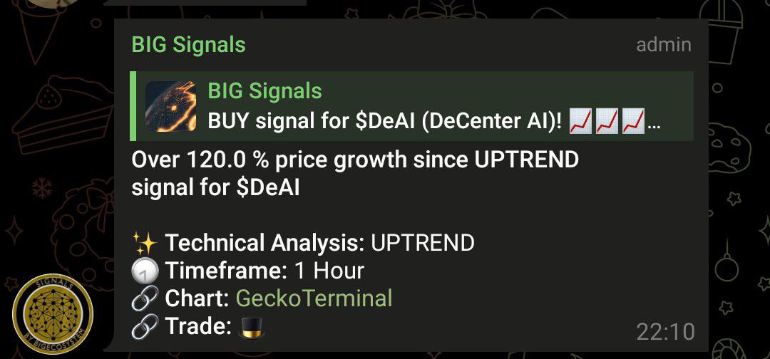 FixeraAI's tweet photo. The best Utility in #Crypto - Big Signals is printing trading signals for our Users 👀

$CNCT has 9 utilities already and below you see the use of one of them. ⚡️

Only the last few days ⬇️ 

$CTRL 100% after Signal 
$OPTR 170% after Signal 
$GURU 95% after Signal 
$Kendu 465% after Signal
$DeAI 120% after Signal 

Our product has printed 100s of them and has proven itself ✅

Thousands of users in hundreds of different groups already 🌎 

Start using now: 

https://t.co/ctNBWfpWkH

You need to hold $CNCT to use the BOT 🤖