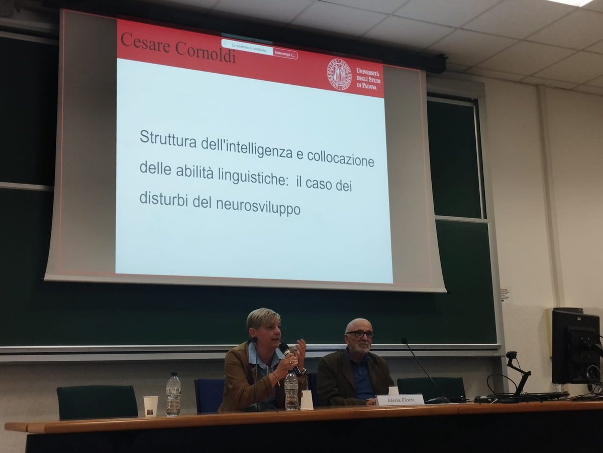 AssCLASTA's tweet photo. Lezione Magistrale: CESARE CORNOLDI
@UniPadova #AIRIPA

👏📷 Introdotta da Maja Roch, le XV Giornate CLASTA ospitano la Lezione Magistrale di Cesare Cornoldi dal titolo “Struttura dell'intelligenza e collocazione delle abilità linguistiche: il caso dei disturbi del neurosviluppo” https://t.co/T5YCzk9WEa