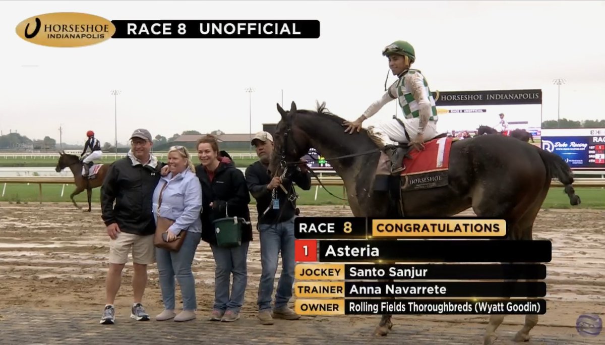 RollingFieldsTB's tweet photo. ASTERIA breaks her maiden in professional fashion to earn the first win for Rolling Fields Thoroughbreds! Huge thanks to Annie Navarrete, Beni Navarrete, Santo Sanjur, and everyone who has played a role in developing this filly. Congrats to all of our partners! https://t.co/U6Ifx6tTbt