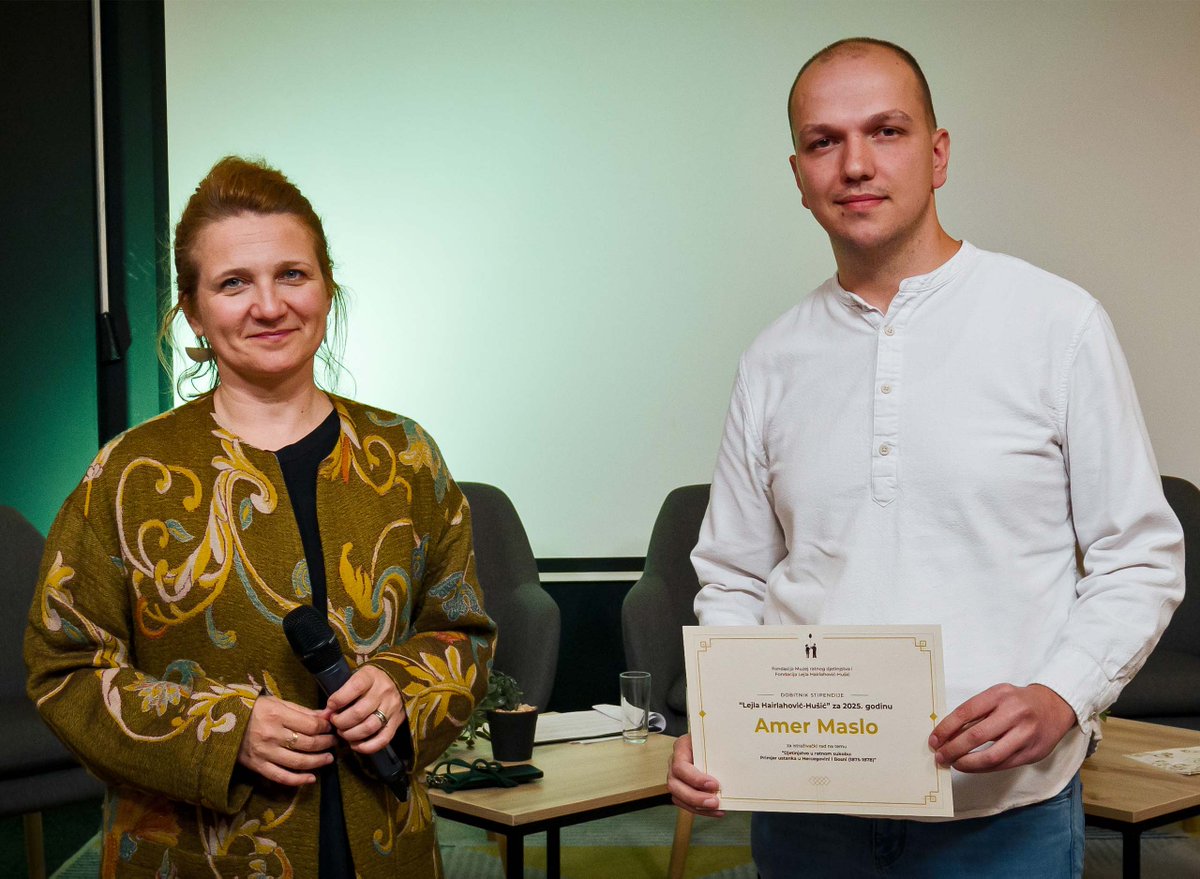 WCMsarajevo's tweet image. 🎓The 2025 “Lejla Hairlahović-Hušić” Scholarship has been awarded to PhD candidate Amer Maslo for his research on childhood during the 1875–78 uprising in BiH. 📚 His work will compare children’s experiences across four wars. 🔗 Read more in the article!
warchildhood.org/lejla-hairlaho…