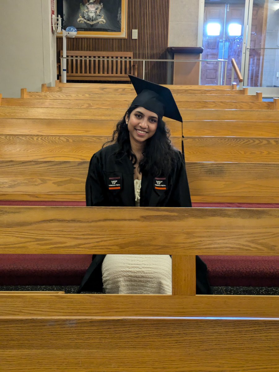 SanghaniCtrVT's tweet photo. Priya Shanmugasundaram (@PriyaS_ML) has a lot to smile about -- an M.S. in electrical & computer engineering from @virginia_tech & new position as machine learning engineer @Adobe. Her advisor @SanghaniCtrVT was @MingJin80233626.
Congratulations Priya! π π
#HokieGrad #VT25 https://t.co/xfFMz58xal
