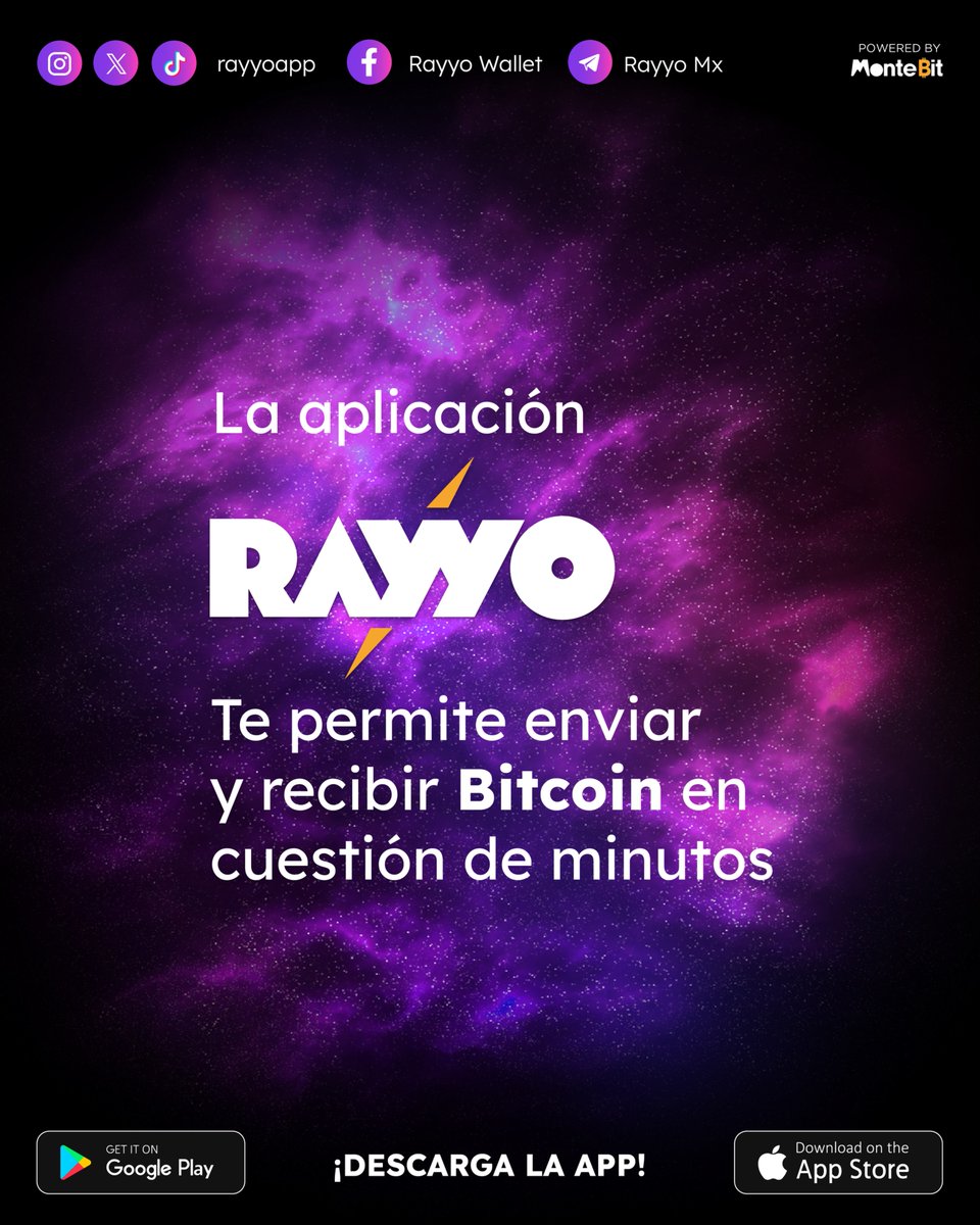 RayyoApp's tweet photo. Con la APP RAYYO envía #bitcoin a tus amigos y familiares.

¡Te dejamos el link de la APP!
GOOGLE PLAY
https://t.co/LLudtR2sH7
APP STORE
https://t.co/NtJqFT77dd

#Crypto #Blockchain #BTC #Criptonomendas #Inversión #referidos #rayyo #rayyoapp #Bitcoin2025 #México #cdmxparatodos