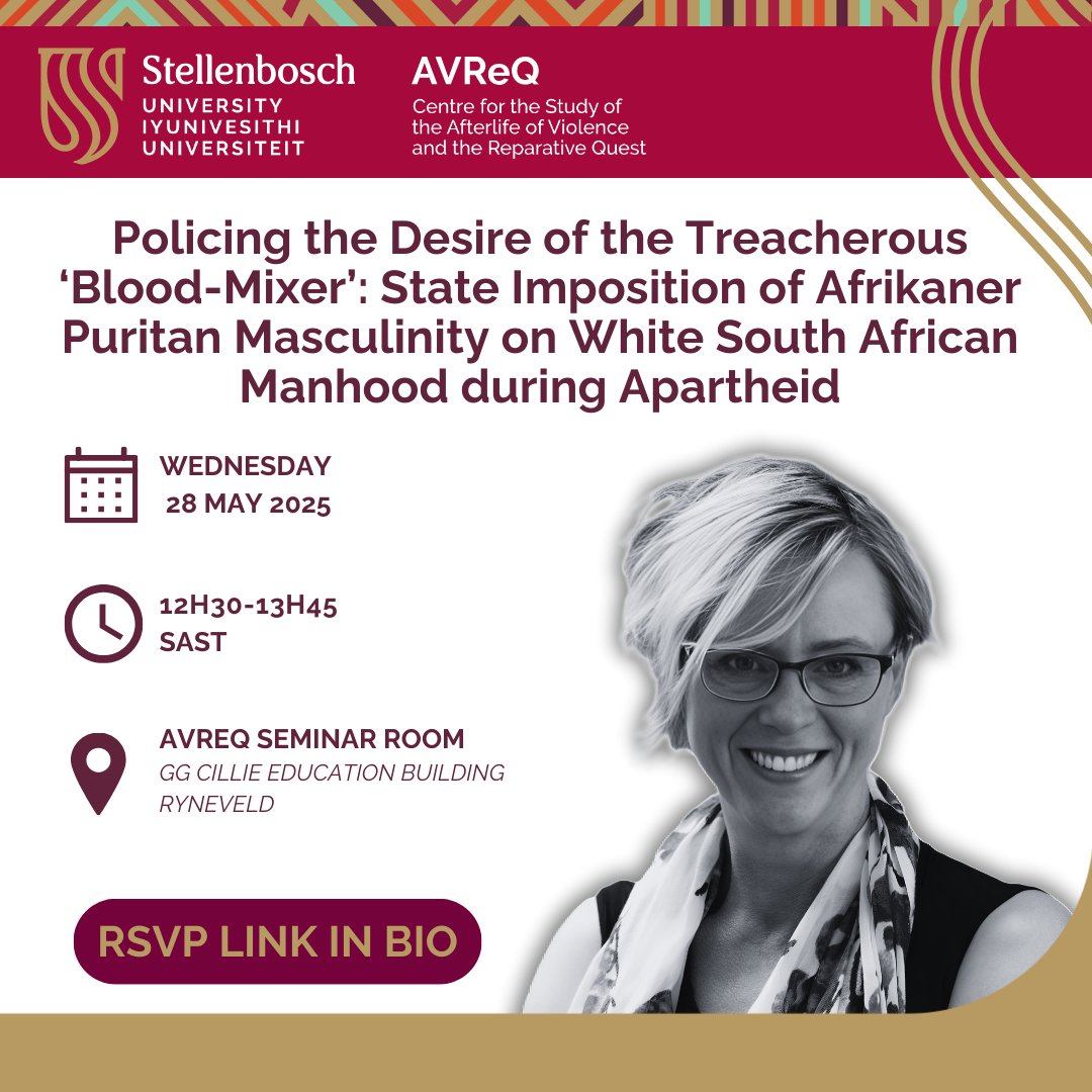 AVReQ_SU's tweet image. We welcome back Prof Susanne Klausen (@penn_state) for the final Critical Engagements with Histories of Whiteness seminar. This vital conversation examines how race, sex, and power were entangled in efforts to preserve the boundaries of whiteness.
🔗 Link in the bio.