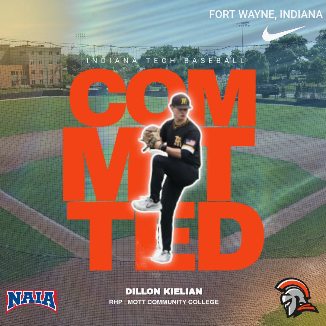 Dillon Kielian (@kieliandillon) on Twitter photo I’m so blessed to announce that I will be furthering my academic and athletic career at <a href="/INTechBaseball/">Indiana Tech Baseball</a>! I want to give a huge thanks to all my family, coaches, and trainers I honestly couldn’t make it here without them, GO WARRIORS!
<a href="/MottCCBaseball/">Mott CC Baseball</a> <a href="/3PD_Performance/">3PD Performance</a> I’m so blessed to announce that I will be furthering my academic and athletic career at <a href="/INTechBaseball/">Indiana Tech Baseball</a>! I want to give a huge thanks to all my family, coaches, and trainers I honestly couldn’t make it here without them, GO WARRIORS!
<a href="/MottCCBaseball/">Mott CC Baseball</a> <a href="/3PD_Performance/">3PD Performance</a>