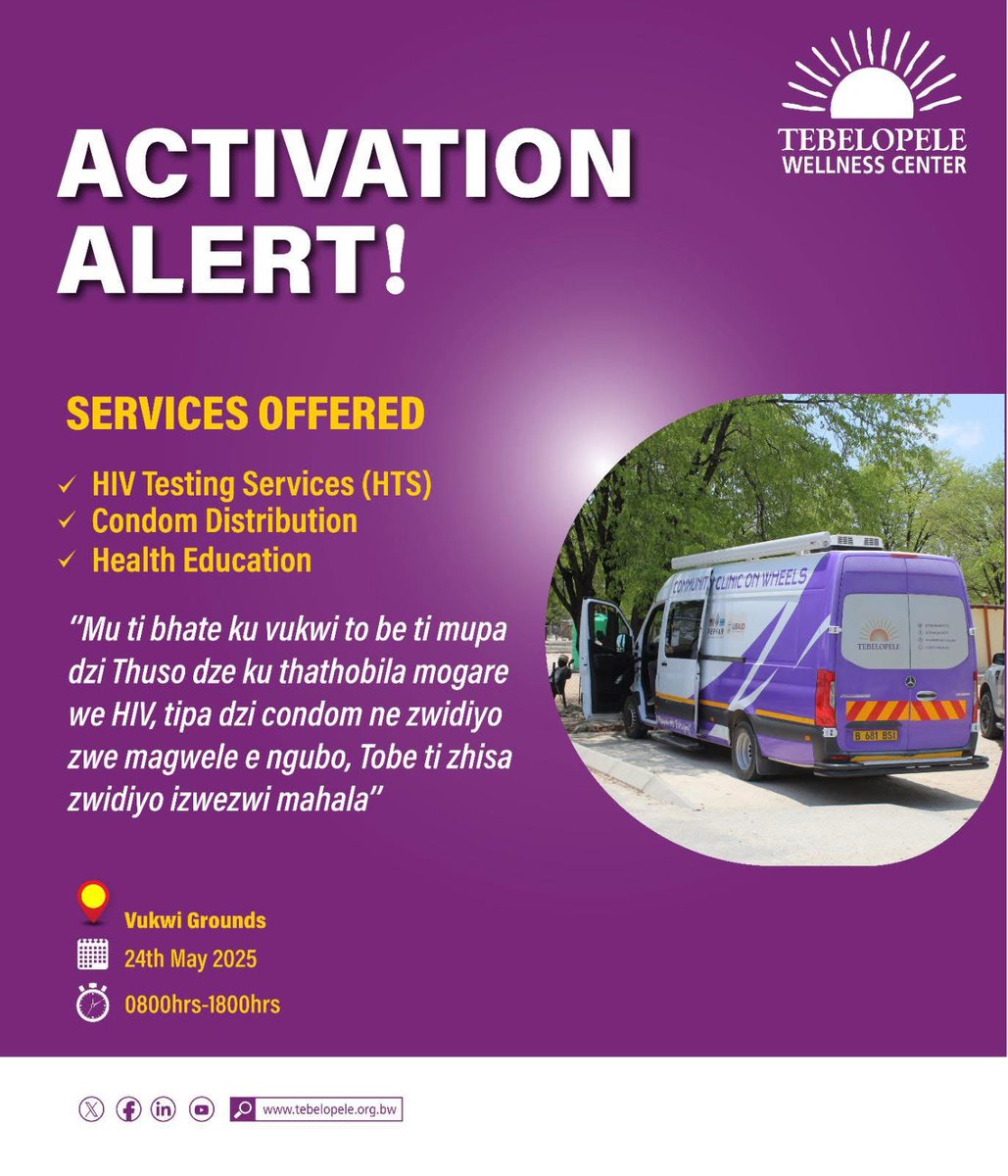 TebelopeleVCTC's tweet photo. Vukwi, are you ready?! “Vukwi muyapo”
Catch us tomorrow as we bring you FREE health services .
Let’s talk health, wellness, and everything in between for you.
#HealthForAll #VukwiWellness #FreeHealthServices #CatchUsThere https://t.co/Sw1vZP7omN
