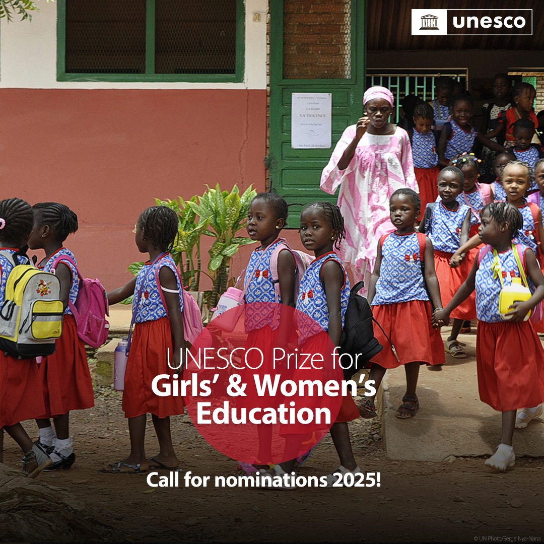 Could you be one of the 2025 <a href="/UNESCO/">UNESCO 🏛️ #Education #Sciences #Culture 🇺🇳</a> Prize for Girls’ and Women’s Education Laureates?

Meet the 2024 laureates and learn more about the nomination process before it’s too late. Deadline is 26 May: unesco.org/en/prizes/girl…

#HerEducationOurFuture