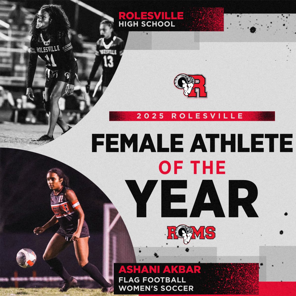 RolesvilleAD's tweet photo. Congratulations to Rolesville's 2025 Male and Female Athletes of the Year!
Male - Zac McMorris (Cross Country and Men's Wrestling)
Female - Ashani Akbar (Flag Football and Women's Soccer)
#MyRolesville https://t.co/yyvCJrdF16