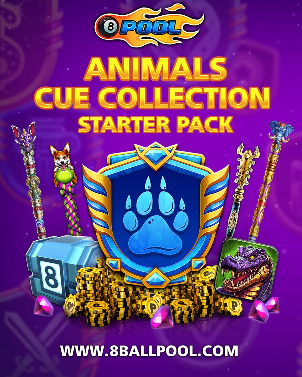 8ballpool's tweet photo. NEW Animals #CueCollection Starter Pack ✨

🎱 Web Shop Exclusive Bundle
🎁 Get #Cue Pieces for EVERY Cue in the #AnimalsCollection TODAY

Get yours » https://t.co/TzqoTFmTTd

#8BallPool https://t.co/NUwE6NJC80