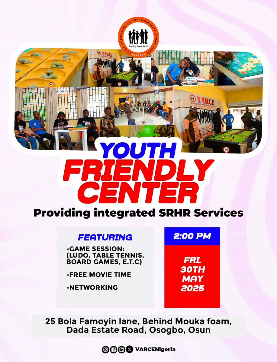 Our Youth-Friendly Center is more than just a place, it is  a welcoming environment where young people can feel safe, supported, and empowered through meaningful dialogue, and positive engagement.

We warmly invite youth and all members of the community on Friday, May 30, 2025