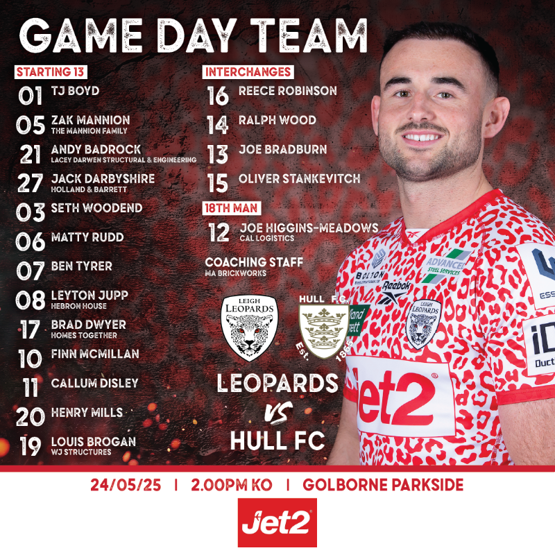 🏉 𝗥𝗘𝗦𝗘𝗥𝗩𝗘𝗦 𝗧𝗘𝗔𝗠 𝗡𝗘𝗪𝗦

The rugby action continues this afternoon over at Golborne Parkside.
This is how our Reserve side lines up to face Hull FC.