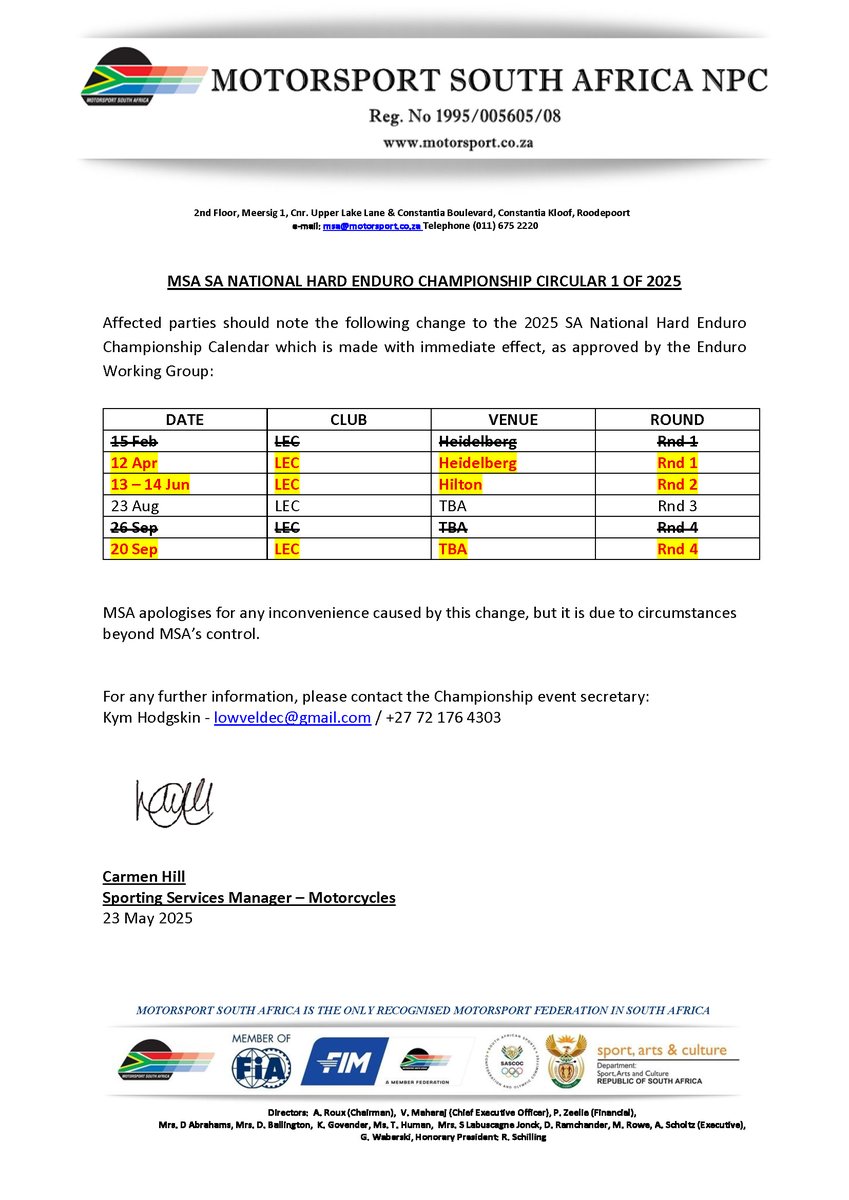 ERRATUM  - MSA SA NATIONAL HARD ENDURO CHAMPIONSHIP CIRCULAR 1 OF 2025

motorsport.co.za/wp-content/upl…
