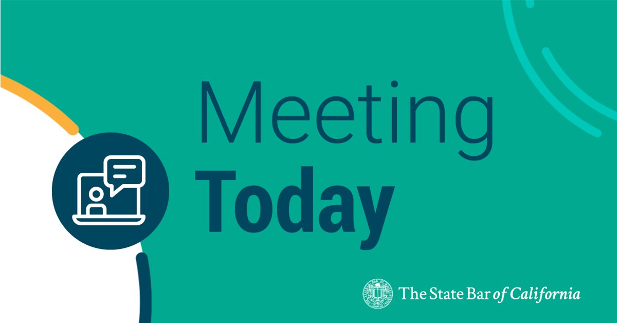 Today’s meeting of the #StateBarCA Board of Trustees will begin at 9:00 a.m. There will be limited time for public comment on agenda items. To attend, please view the agenda: bit.ly/3Fq3klF